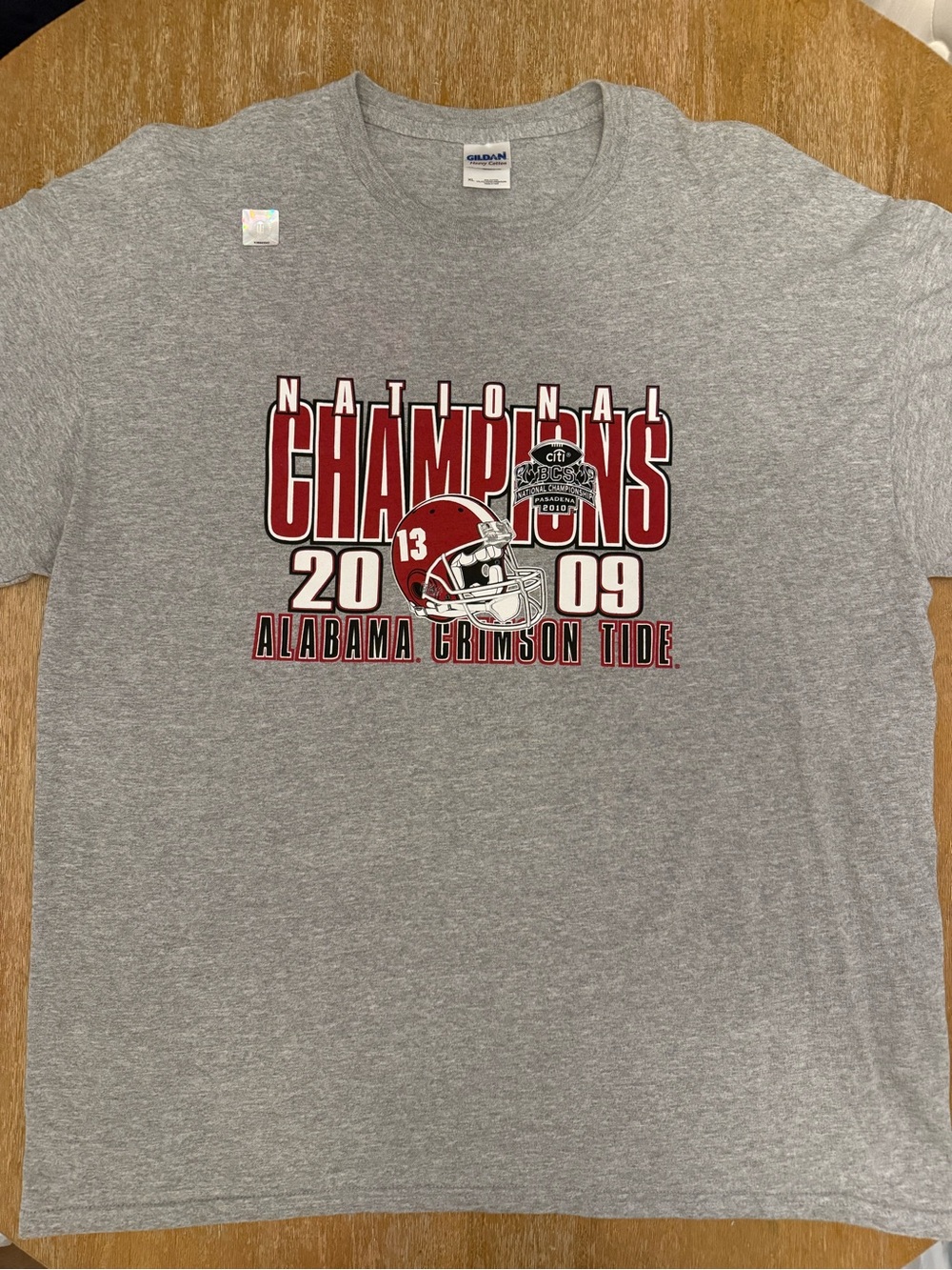 Gildan Gray Alabama Crimson Tide 2009 National Champions Tee